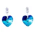 Brinco Coração 10mm Swarovski Bermuda Blue