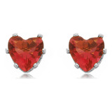 Brinco Coracao Zirconia Rubi