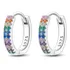Brinco Cravejado Argola Colorido Prata 925 Legitima Original