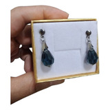 Brinco Cristal Gota Azul