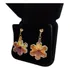 Brinco Cristal Swarovski Floco De Neve Boreal Folh. Ouro