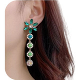 Brinco Cristal Vidro Flor