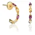 Brinco De Argola 15mm Ouro 18k Ametista, Citrino E Topázio