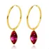 Brinco De Argola Com Pingente Ouro 18k 750