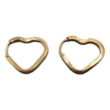 Brinco De Argola Coração Feminino De Ouro 18k 750 8 Mm