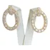 Brinco De Argola Oval Dourado Zircônias  Elegância E Brilho