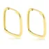 Brinco De Argola Retangular Em Ouro 18k Fio Quadrado Cor Amarelo