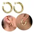 Brinco De Argola Tubo Feminino Banhado A Ouro 18k Garantia