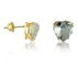 Brinco De Ouro 18k Coração Pedra Natural Topázio Sky 9mm