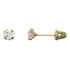 Brinco De Pedrinha 3mm Em Ouro 18k (bebe) Recém Nascido Cor Branco