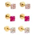 Brinco De Pedrinha Em Ouro 18k 3mm Infantil 2º Furo Bebê 