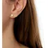 Brinco De Pérola Natural 5mm  Rococó Com Ouro 18k 750 Cor Creme