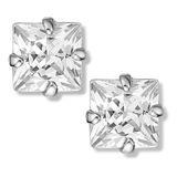Brinco De Zirconia Quadrado