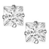 Brinco De Zirconia Quadrado