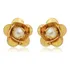 Brinco Delicado Florzinha De Pérola Semi Joia Banho Ouro 18k