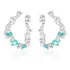 Brinco Ear Cuff Fusion Esmeralda Colombiana Prata Maciça