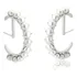 Brinco Ear Hook Curvo Pérolas Shell Semijoia Banhado A Ródio