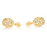 Brinco Ear Jacket Zircônias Abacaxi Semi Joia Banhado Ouro
