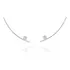 Brinco Earcuff Joia Em Prata 925 Fio E Zircônia Cravejada Cor Prateado