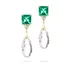Brinco Em Ouro 18k Cor Turmalina Paraíba E Cristal Branco
