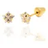 Brinco Em Ouro 18k Estrela 3mm Segundo Furo Infantil Bebê Rn Cor Branco