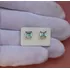Brinco Em Ouro 18k Quadrado 0,6cm Com Pedras Cor Jade Verde