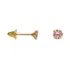 Brinco Em Ouro 18k Zircônia Rosa Infantil Rn Segundo Furo