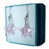 Brinco Estrela Cristal Swarovski Rosaline Anzol Prata 925