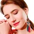 Brinco Feminino Delicado Dangle Vintage Pena Hippie Dourado