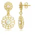 Brinco Feminino Folheado A Ouro Renda Vazada C Zircônia 3267