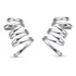 Brinco Feminino Prata Ear Cuff Aros Lisos Banhado Em Ródio 