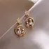 Brinco Festa Feminino Delicado Pérola Strass Gota Luxo Pin12 Cor Dourado Dois Gatos