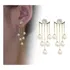Brinco Festa Feminino Delicado Pérolas Strass Gota Luxo