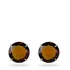 Brinco Fixo Redondo 10mm Em Ouro 18k Com Pedra Cor Esmeralda