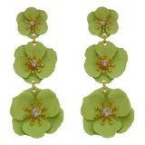 Brinco Flor Malva Verde