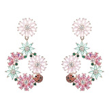 Brinco Floral Joaninha Colorido