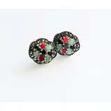 Brinco Floral Pedras Naturais