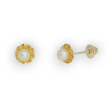 Brinco Florzinha Perola 3mm