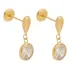 Brinco Gota Com Pedra Ponto De Luz Pendurada Em Ouro 18k