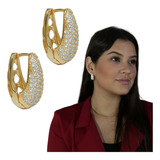 Brinco Gota Cravejada Banhada