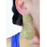 Brinco Indiano Dança Festa Strass Amarelo Dourado Ouro Velho