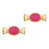 Brinco Infantil Banhado Ouro Bombom Rosa Rommanel