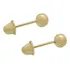 Brinco Infantil Bolinha Recém-nascido Bola 3mm Ouro 18k Bebê