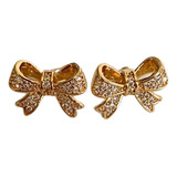 Brinco Lacinho Cravejado Strass