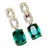 Brinco Longo Strass Casamento Luxo Festa Grife Esmeralda