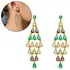 Brinco Losango Banhado Ouro 18k Cristais Colorido