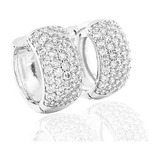 Brinco Masculino Argola Cravejada De Prata 925 Pura Neymar Cor Prateado