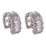 Brinco Masculino Argola Folheado Ouro Cristal Swarovski C142