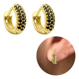 Brinco Masculino Argola Zirconia