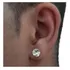 Brinco Masculino De Prata Pura 925 Diamante Sintético 7mm Cor Prateado